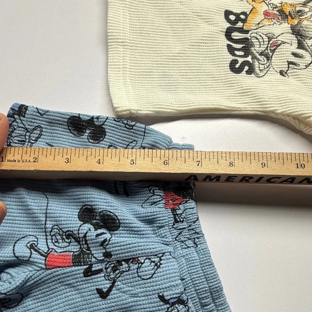 Disney Mickey and Friends Baby Waffle Knit Set 3-6M Best Buds Blue Cream 2pc